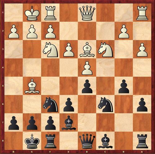 White found a strong novelty here and Black cannot prevent losing a pawn... (solution is at the bottom of the page)*